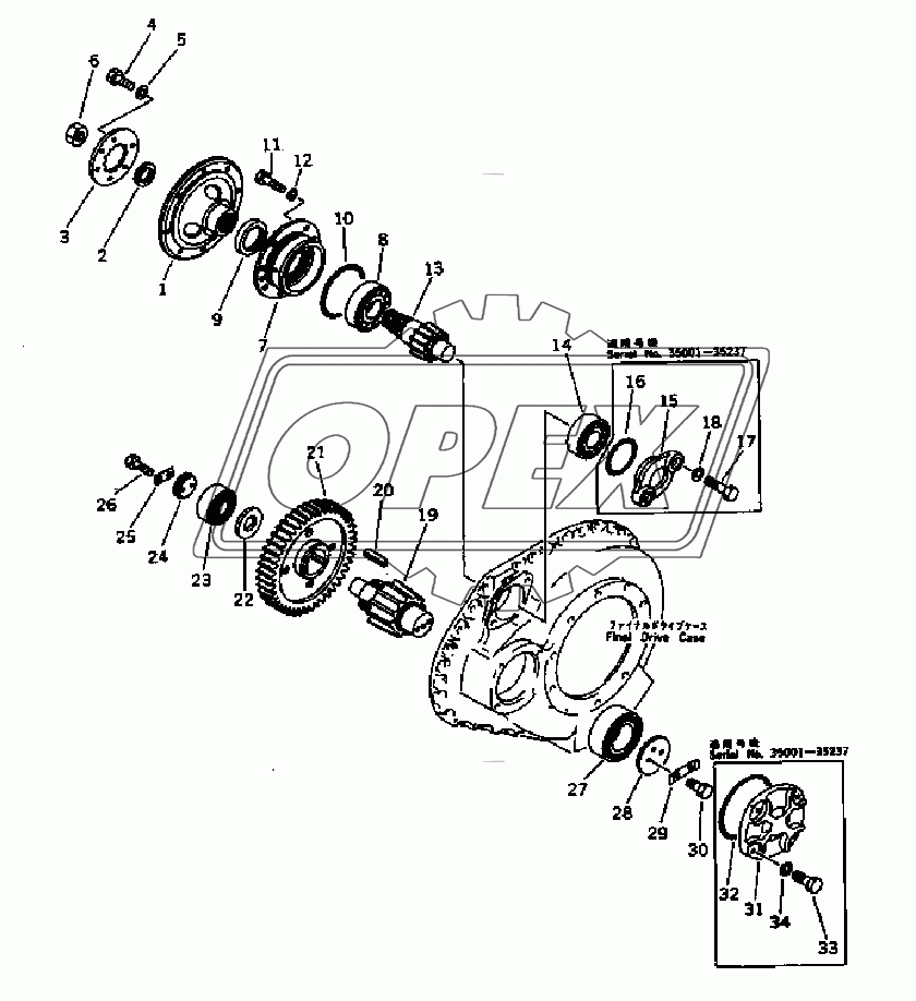 FINAL DRIVE CASE AND GEAR (1/2)(35001-)