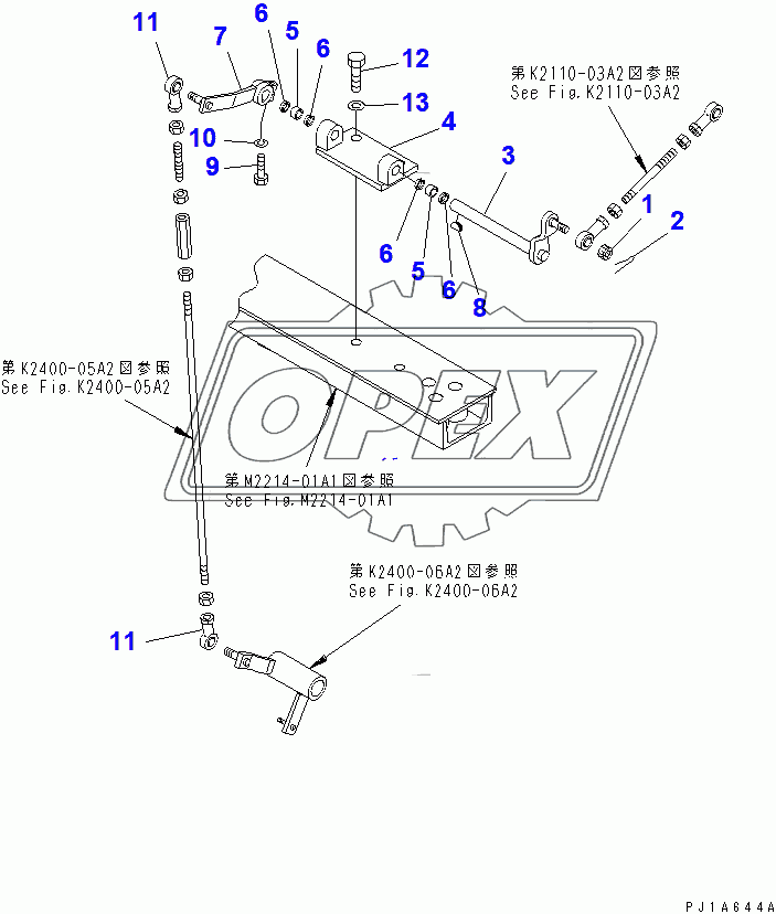  SHUTTER CONTROL LEVER LINKAGE(37613-)