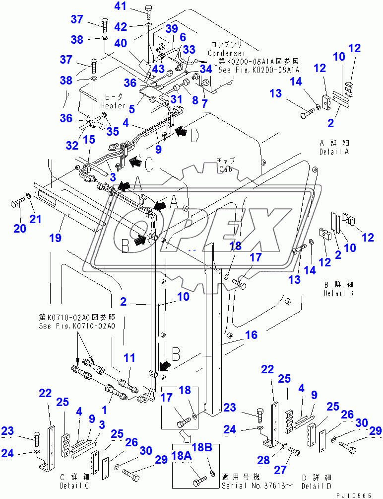  CAB (COOLER PIPING) (FOR AIR CONDITIONER)