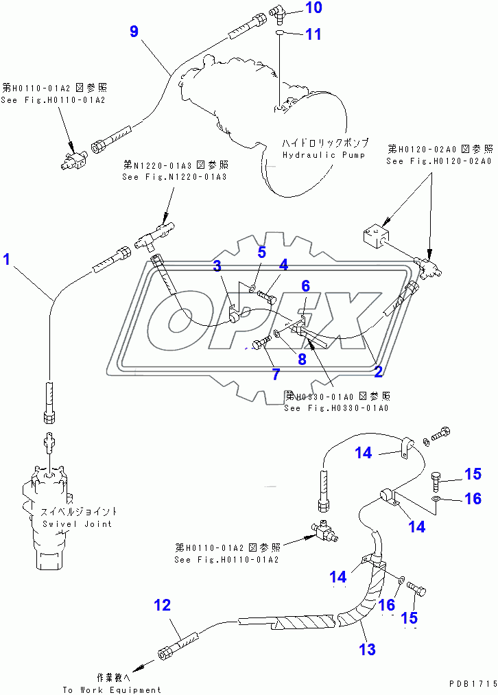  DRAIN LINE (ROTATION ARM)(80001-94998)