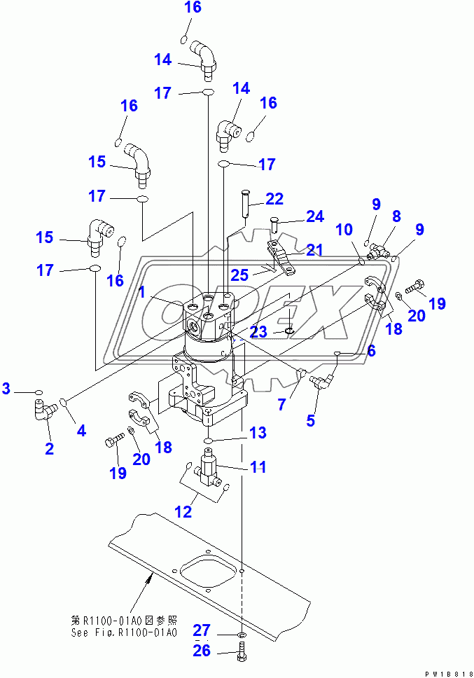  SWIVEL JOINT (CONNECTING PARTS)(250001-)