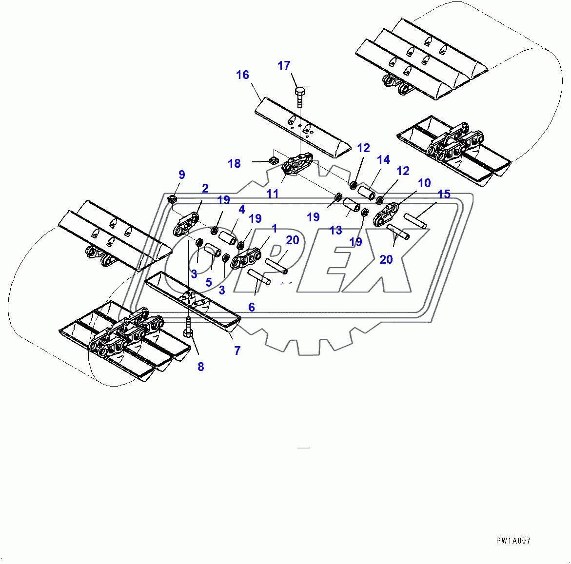  Track Shoe Assembly (400001-) 1