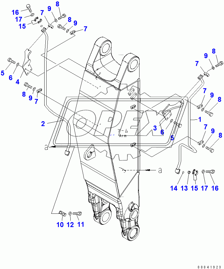  ARM (BOTTOM DUMP CYLINDER PIPING) (LOADER)(50200-)