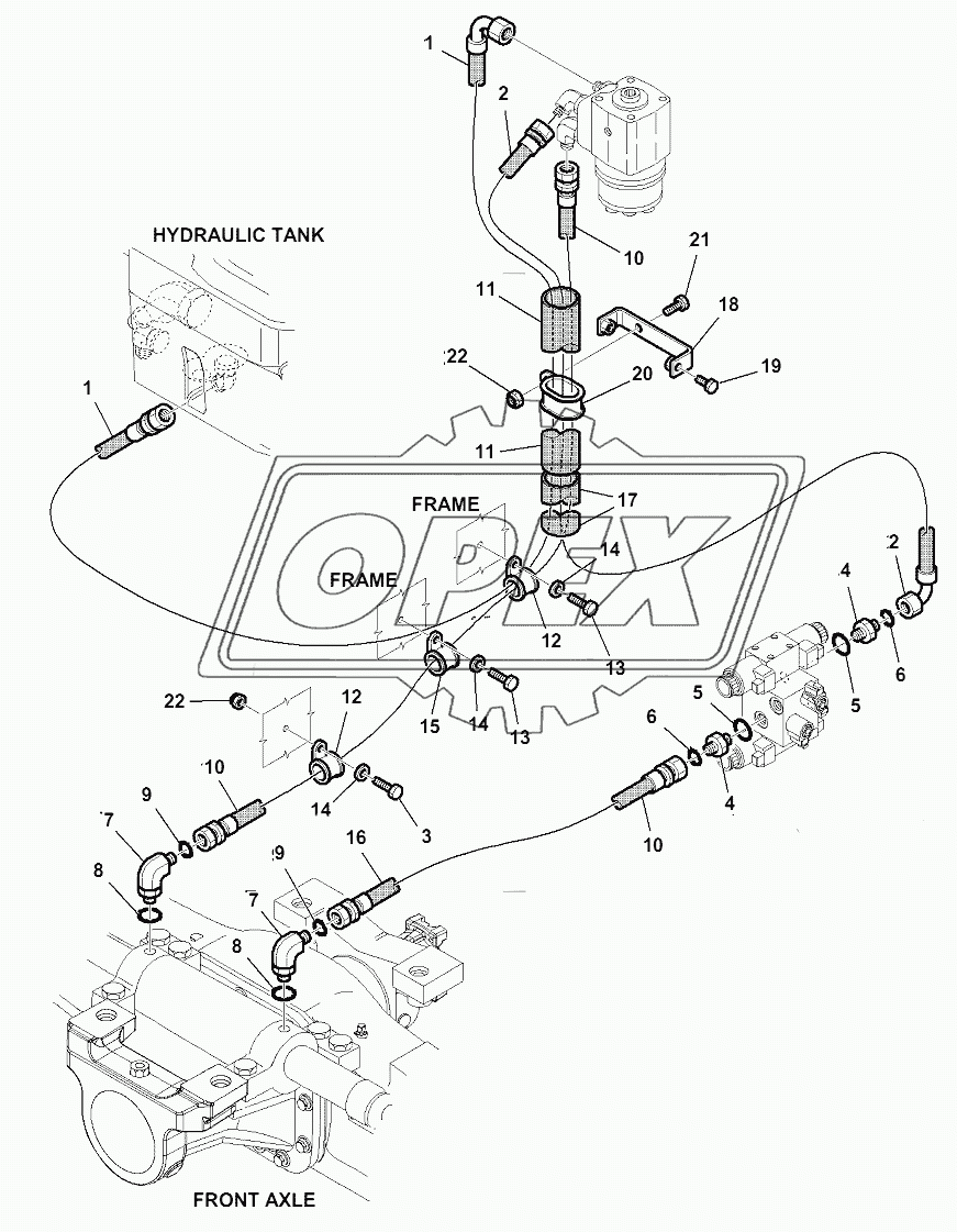 HYDRAULIC PIPING (STEERING LINE) (3/4) 1