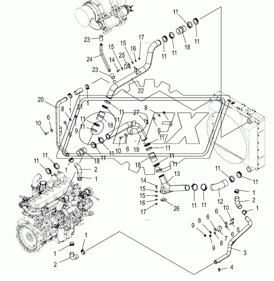 Engine piping