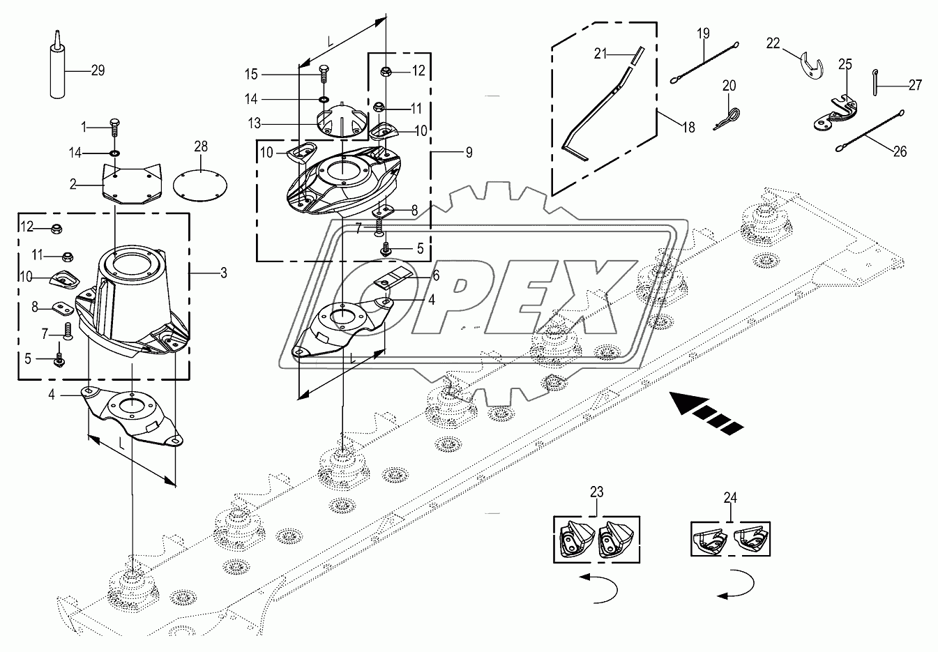 Blade quick coupler-front/lateral