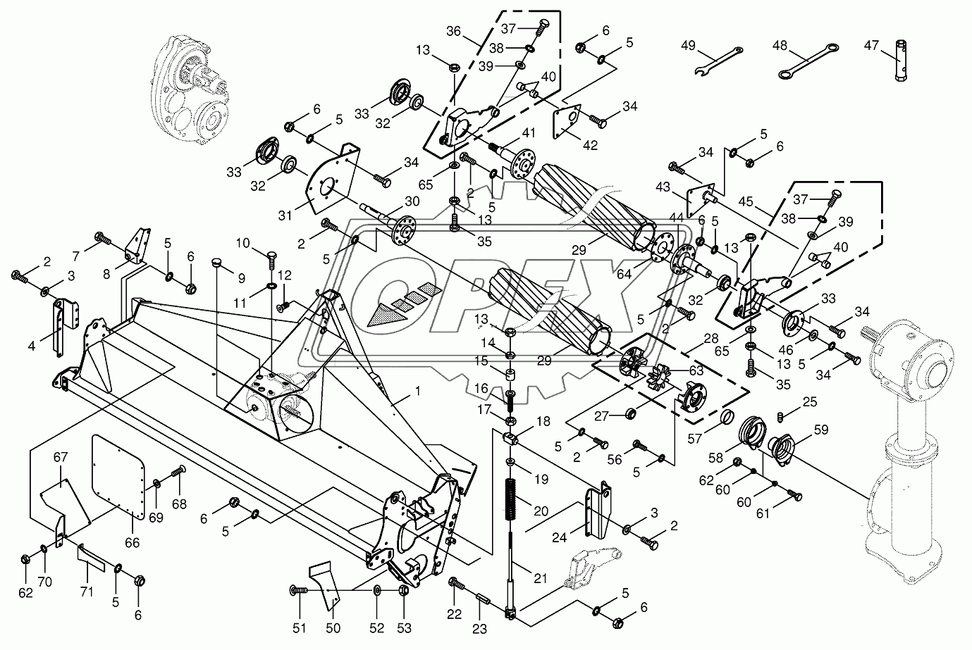 Roller cond. housing/Roller-front