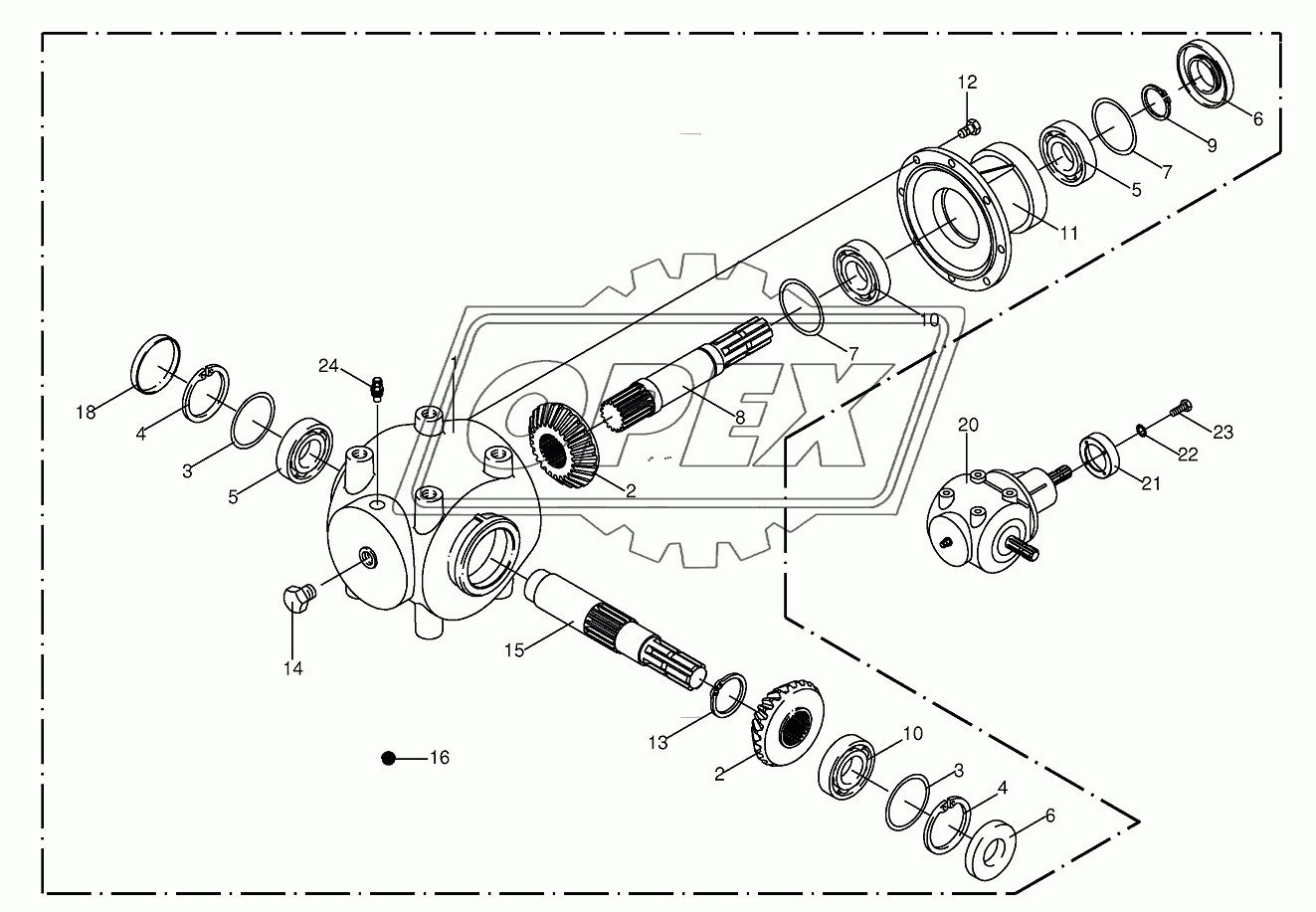 Main gearbox-front