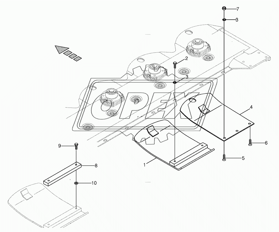 High-cut skid / Wear skid