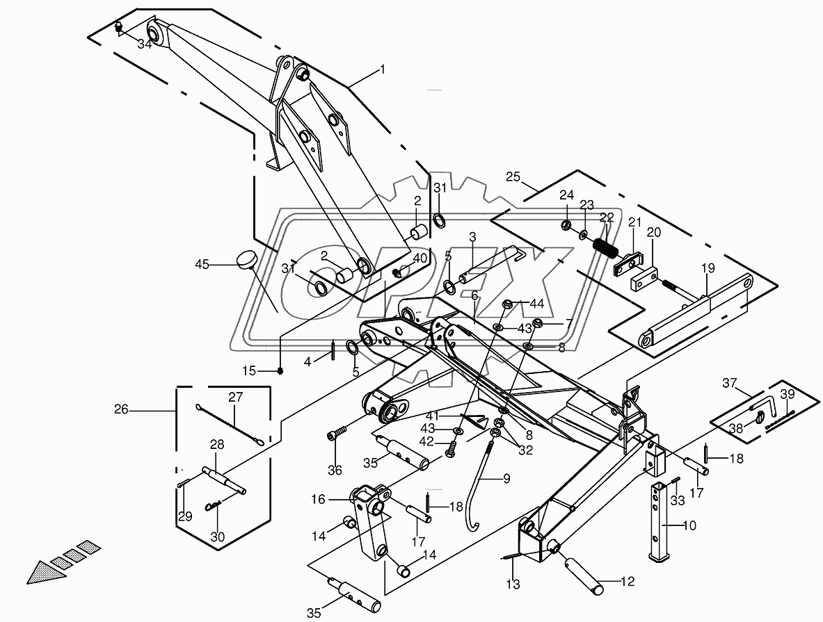 Headstock/carrier arm