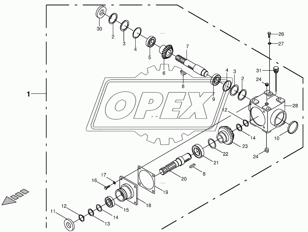 Main gearbox cpl. 1000 U/min