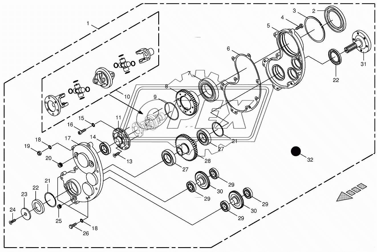 Gearbox for CRI-Roller (upper)