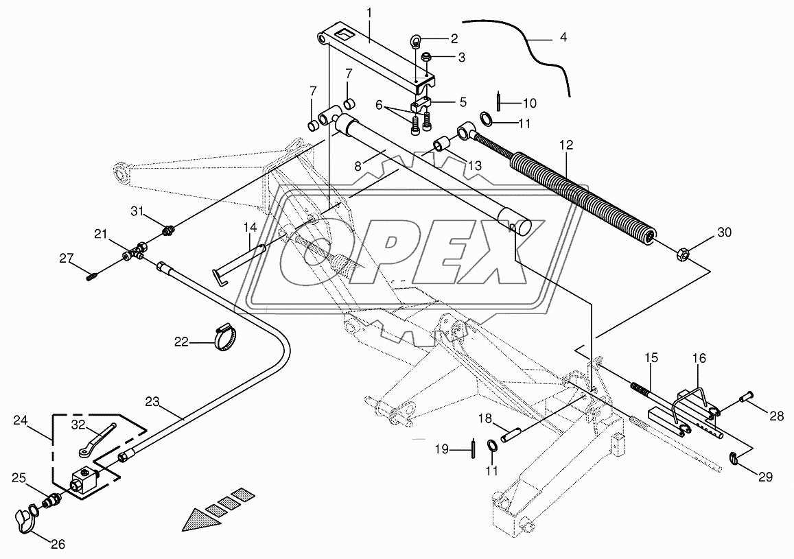 Spring compensation/Hydraulics