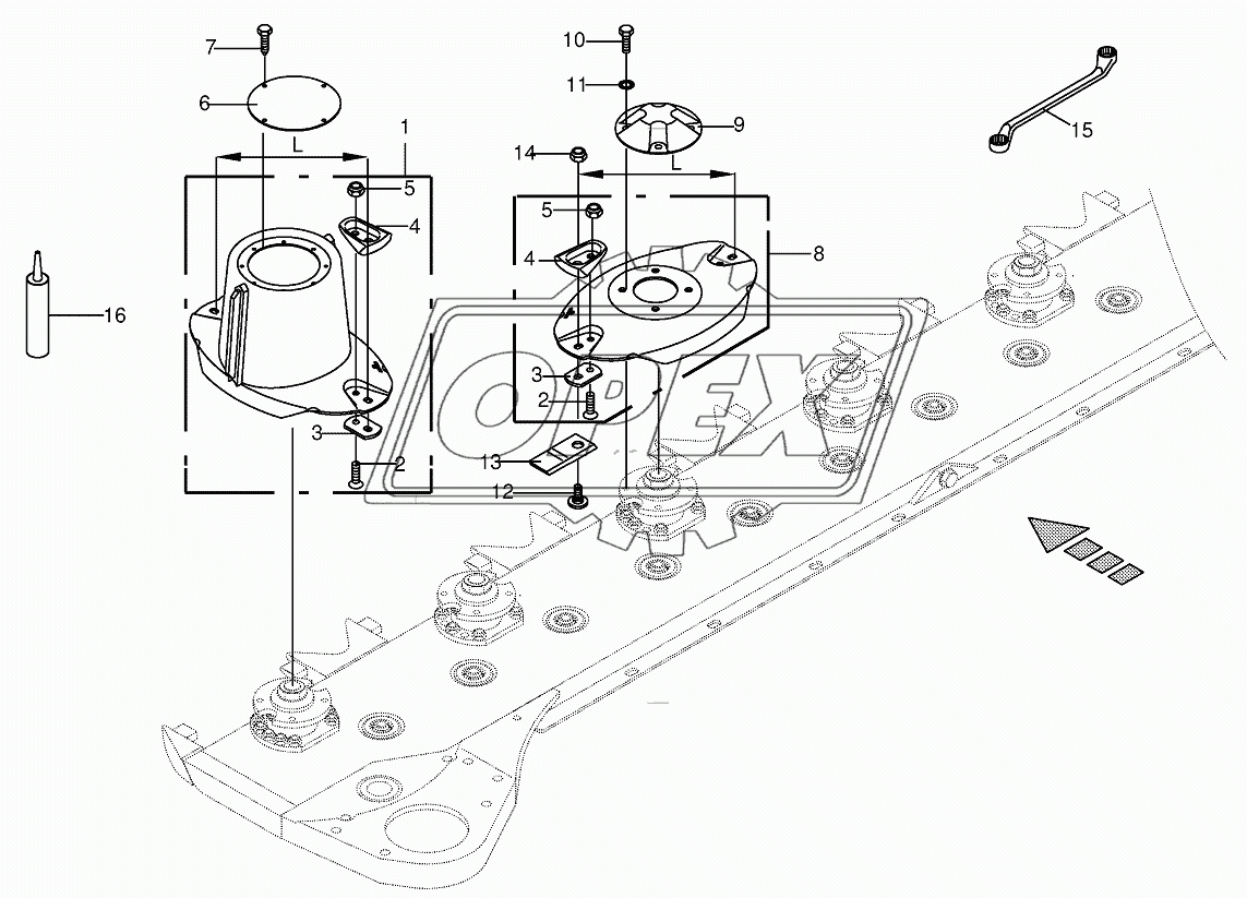 Blade fastening