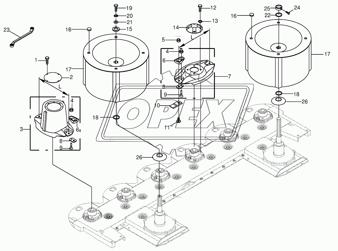 Blade fastening/Swath drum EasyCut 28P