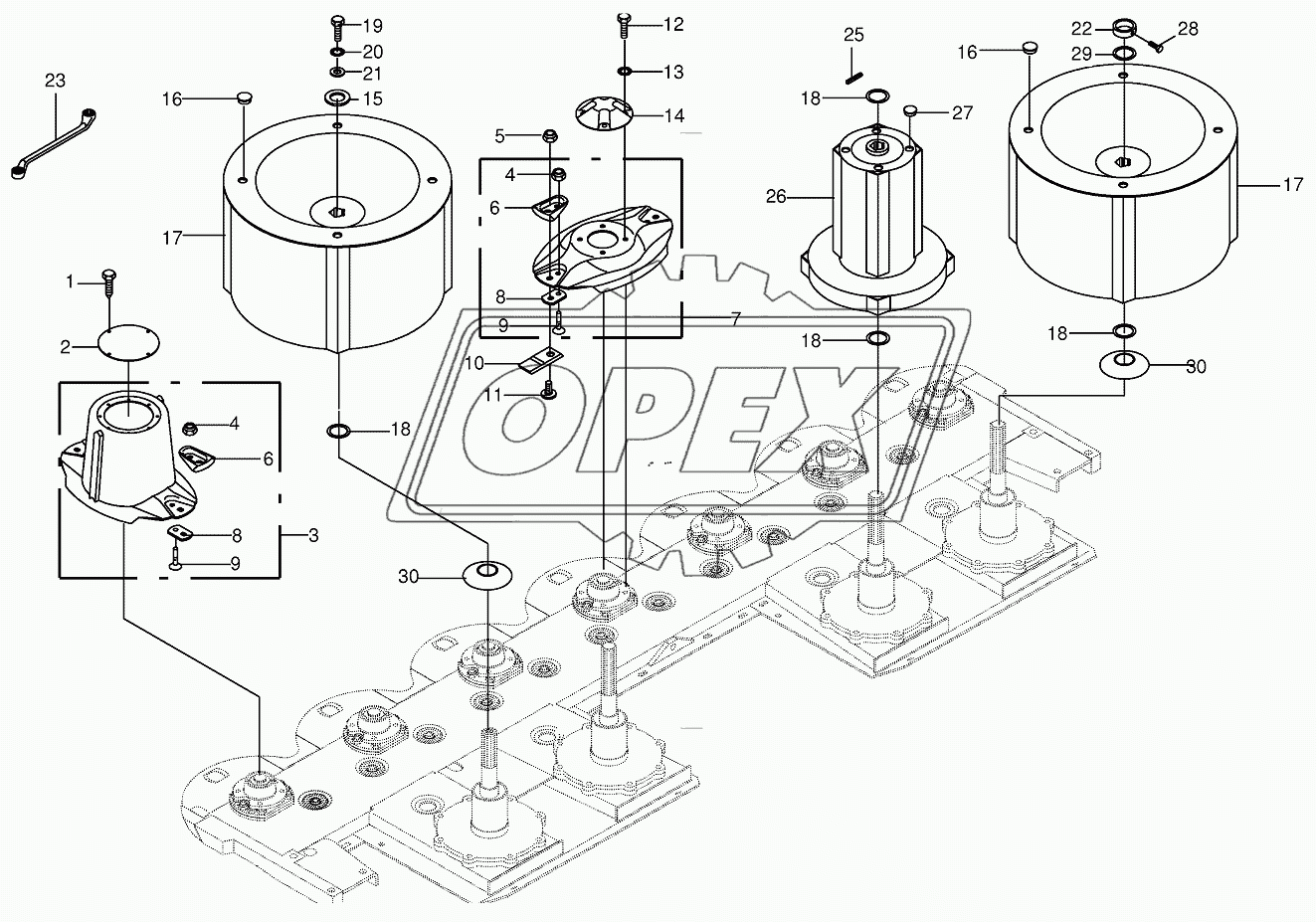 Blade fastening/Swath drum EasyCut 32P