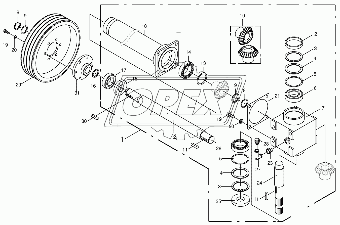 Gearbox Clockwise 1000 U/min