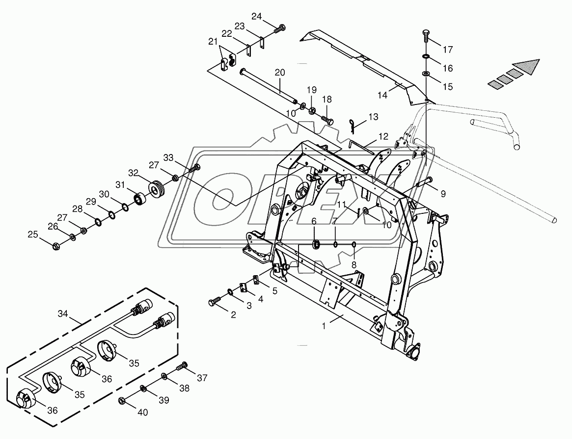 Adapter frame swinging-Addition