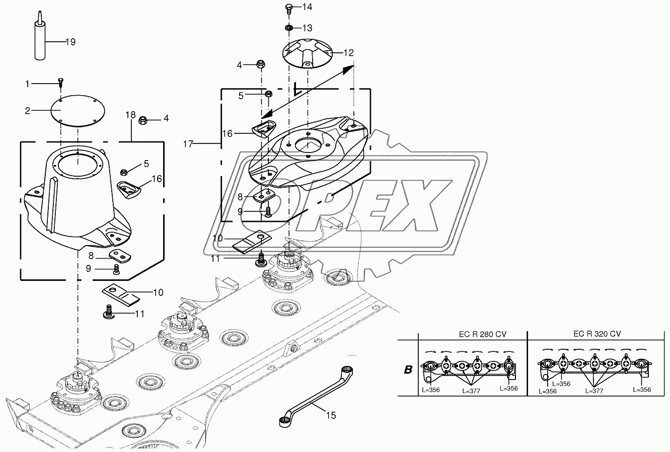 Blade fastening