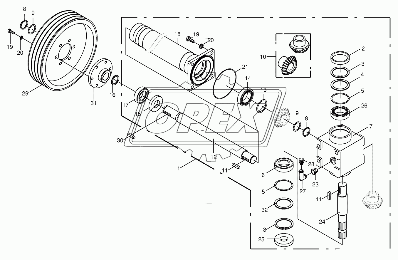 Gearbox-Linksdrehend 1000 U/min 815000 - 850000