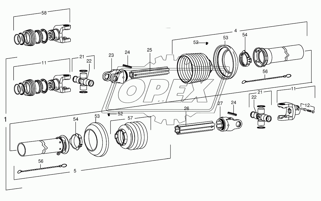 Main Pto shaft W2400/SD25