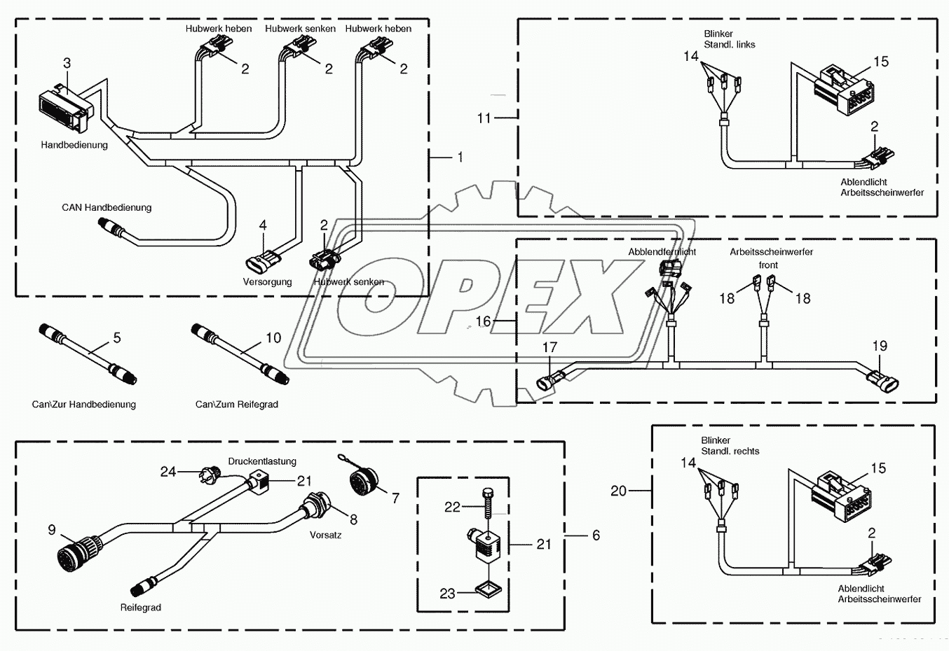 Several wiring looms 1