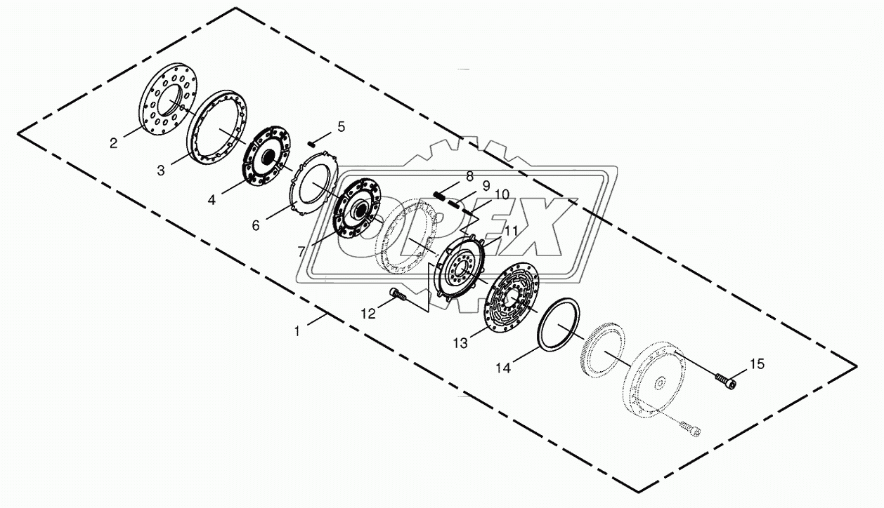 Hydraulic four-surface clutch