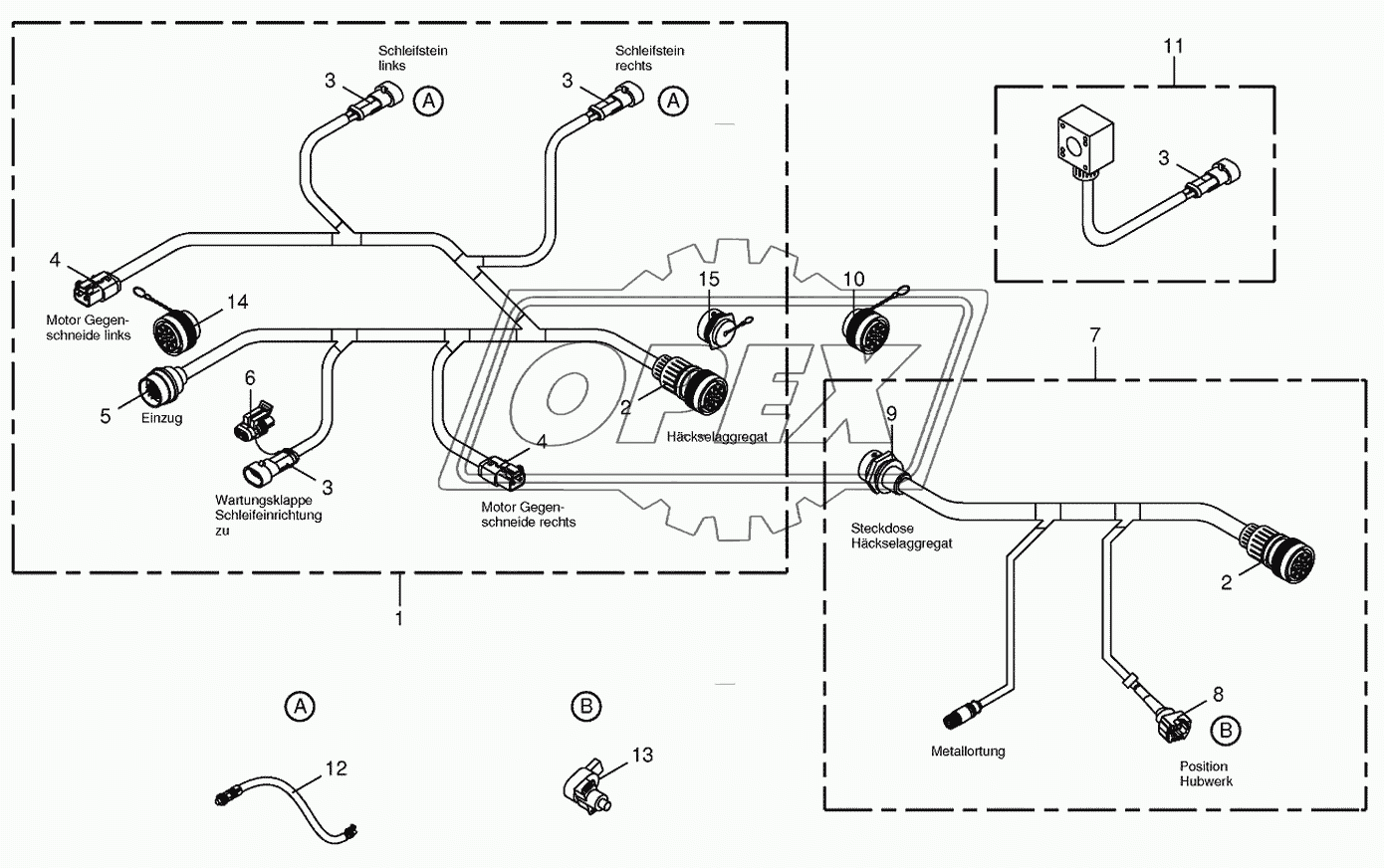 Wiring Harness-chopping aggregate/backlash-alarm