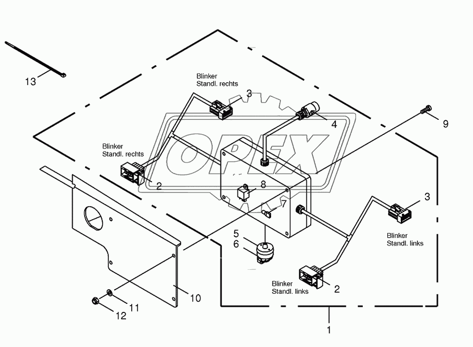 Indicator/parking light commutation