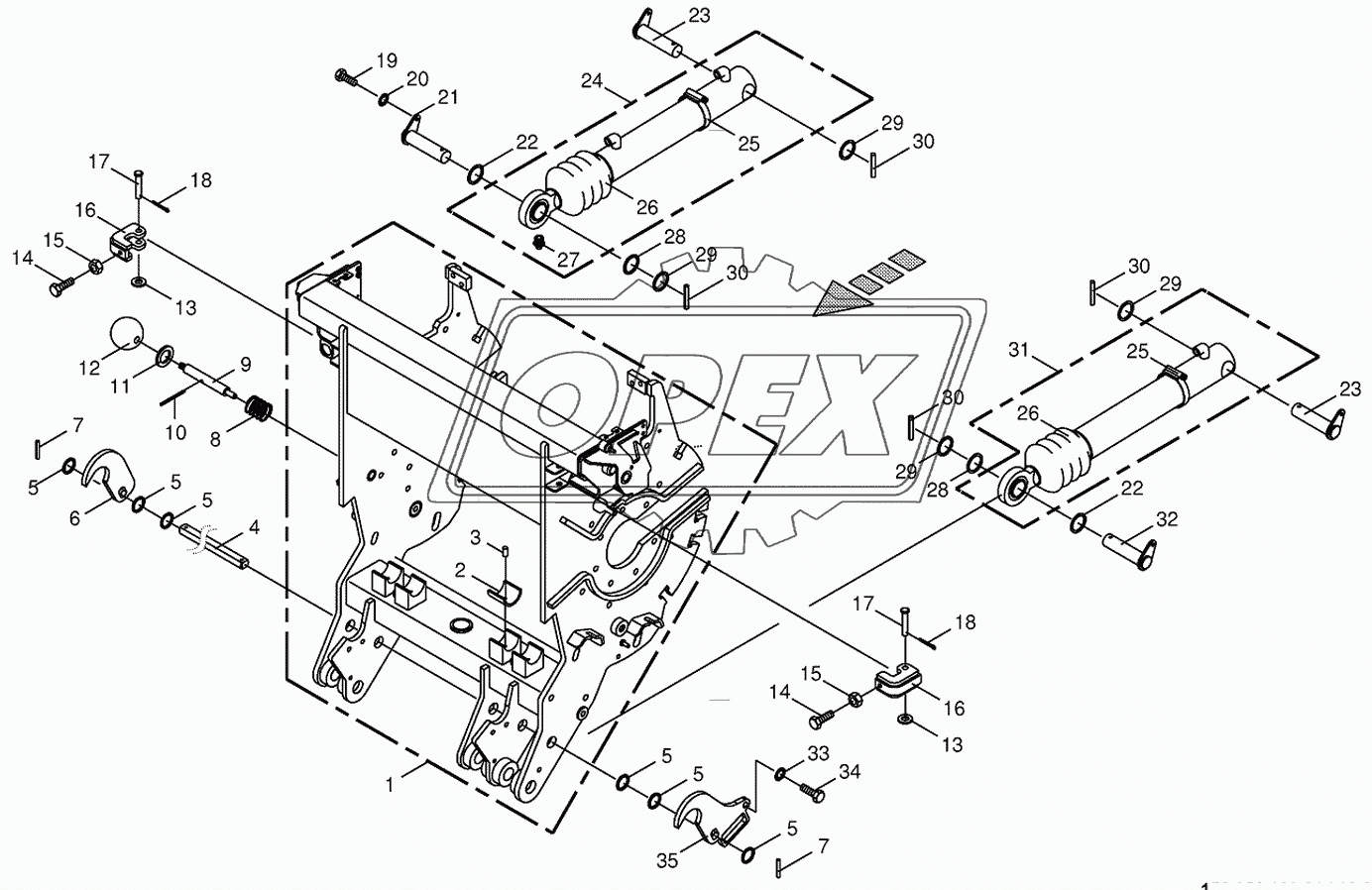 Chopping drum support