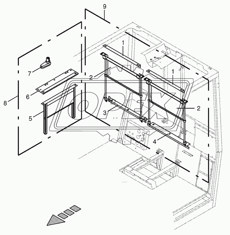 Rear blind/lateral blind