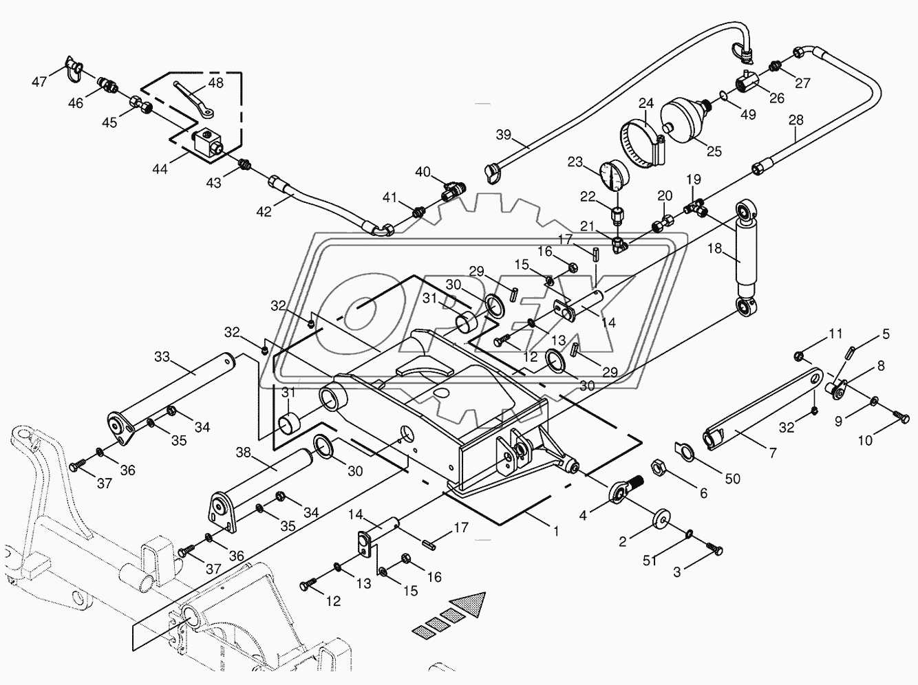 Steering axle rocker arm