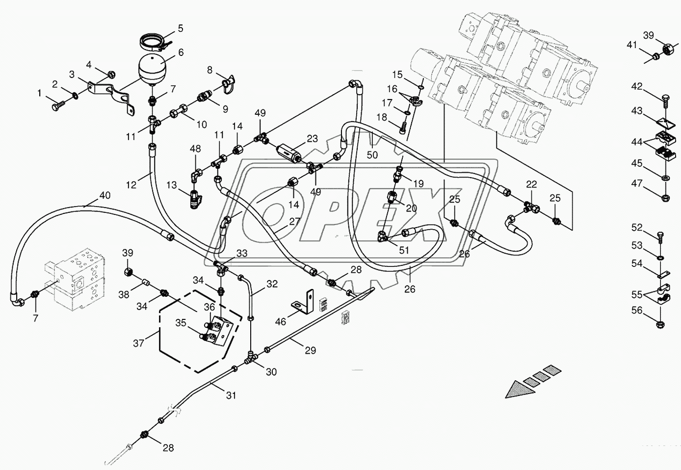 Charge pressure lines-back 1