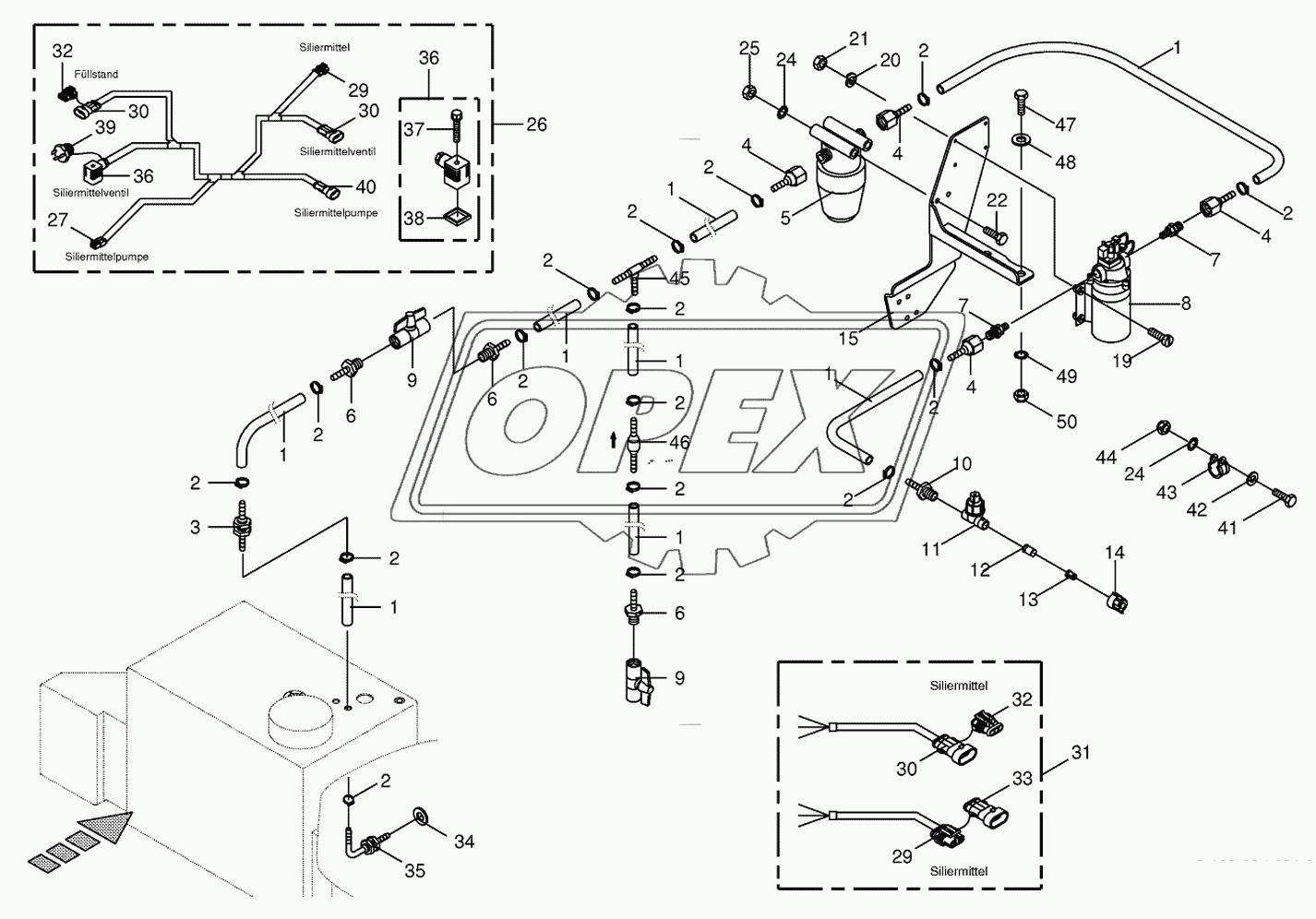 Silage agent system/Wiring harness