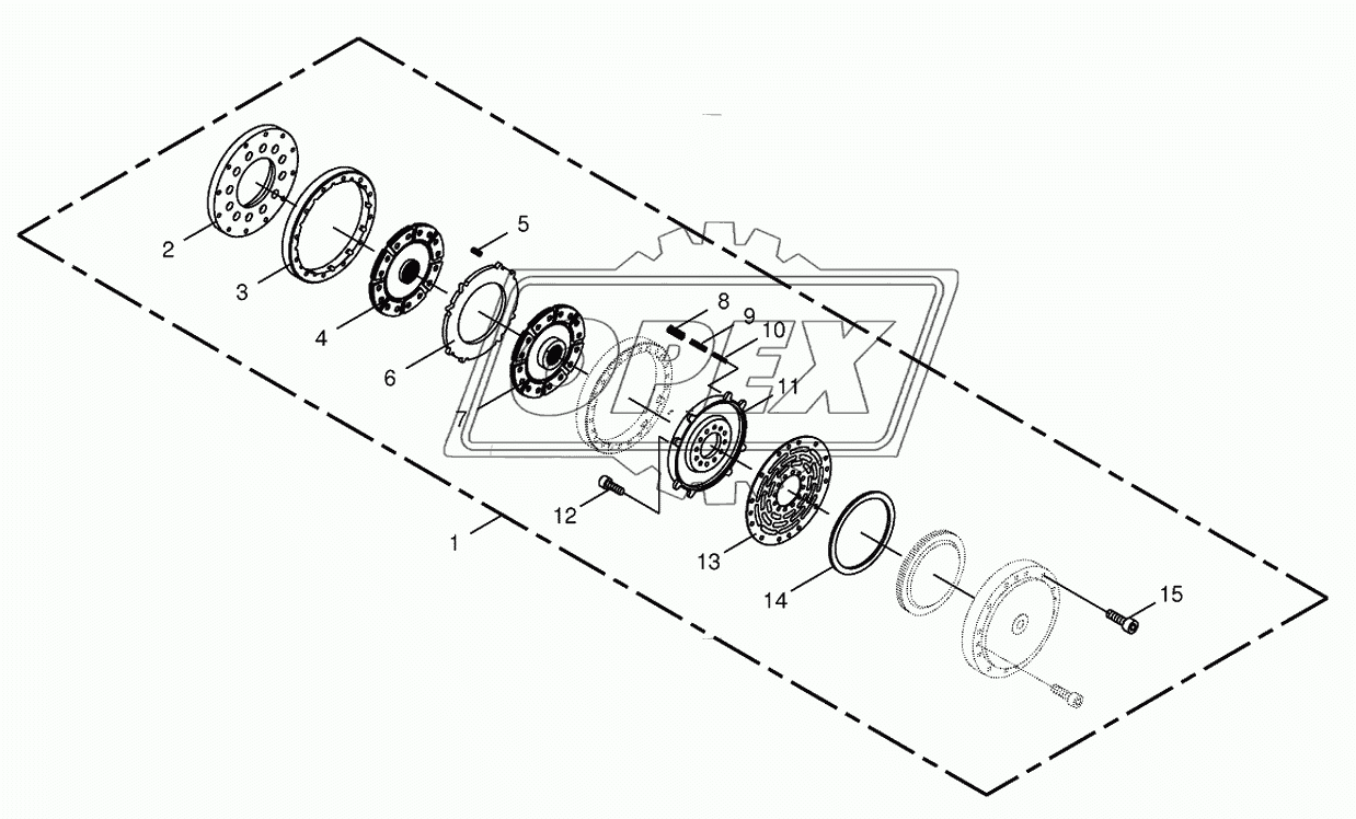 Hydraulic four-surface clutch