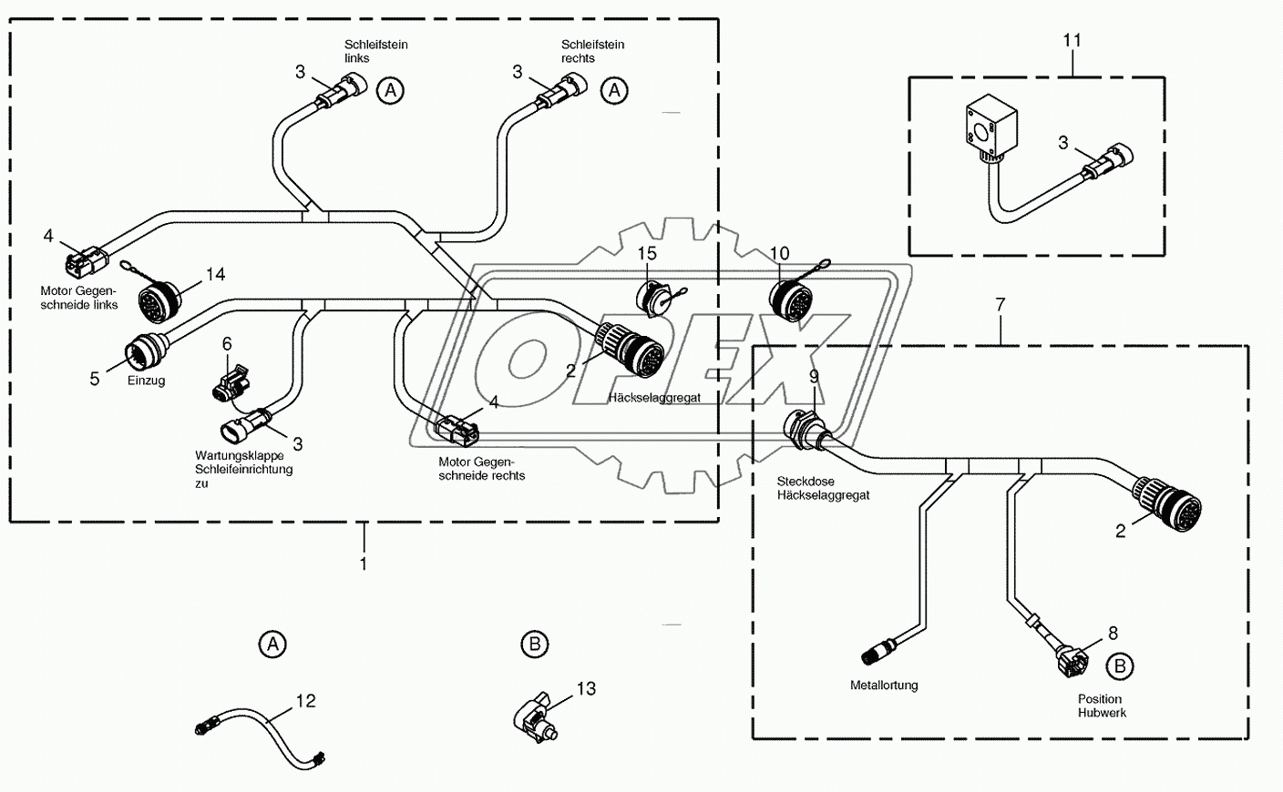 Wiring Harness-chopping aggregate/backlash-alarm