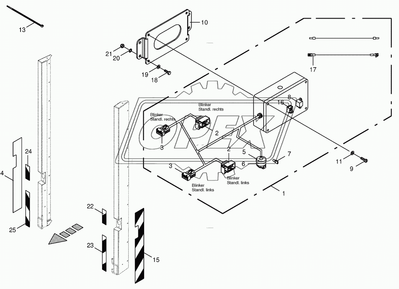 Indicator/parking light commutation