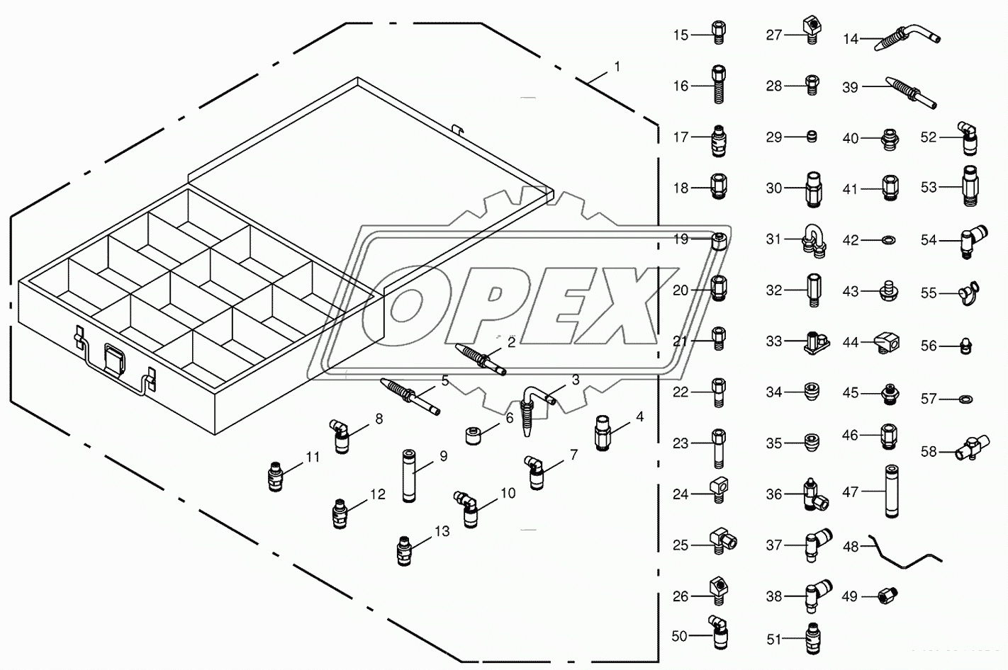 Spare parts case for central lubrication-Vogel