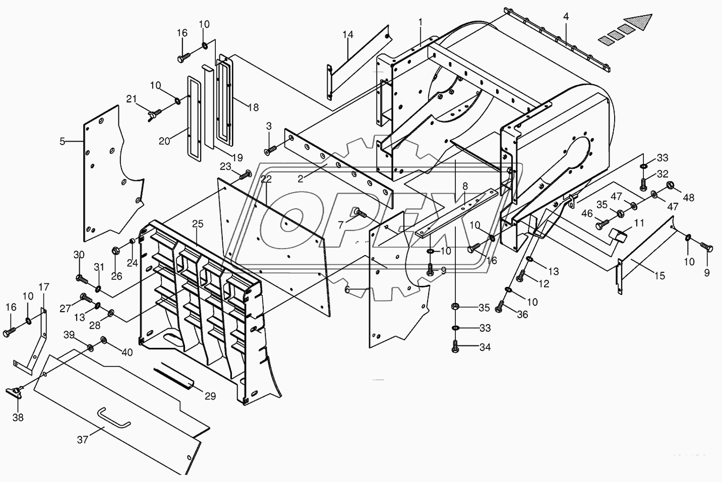 Discharge accelerator housinge-not spring-mounted