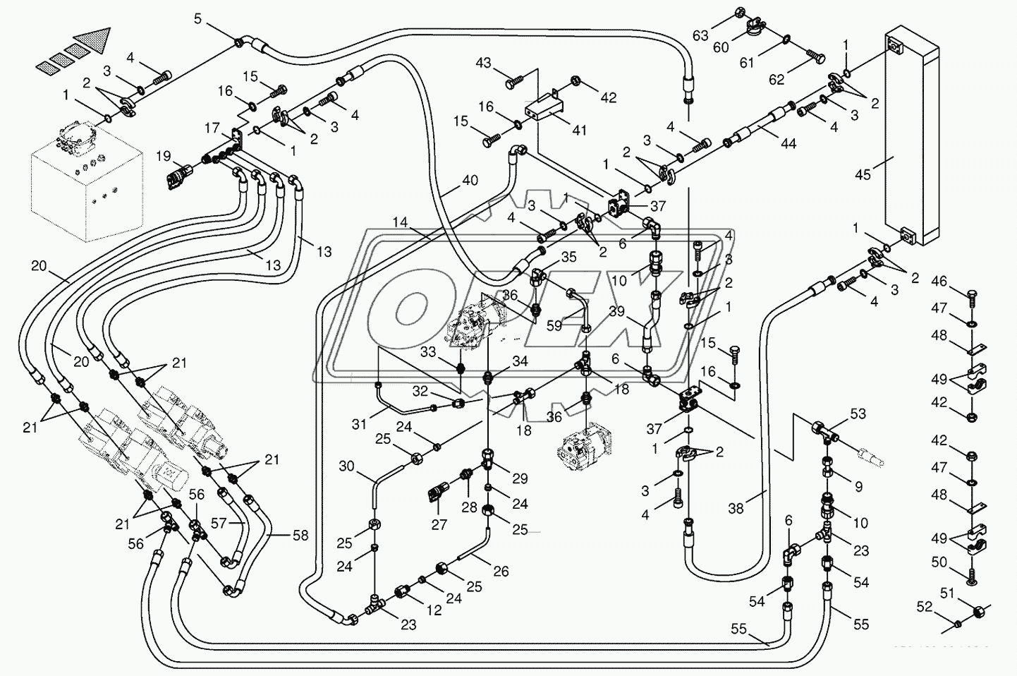 Housing line/oil cooler