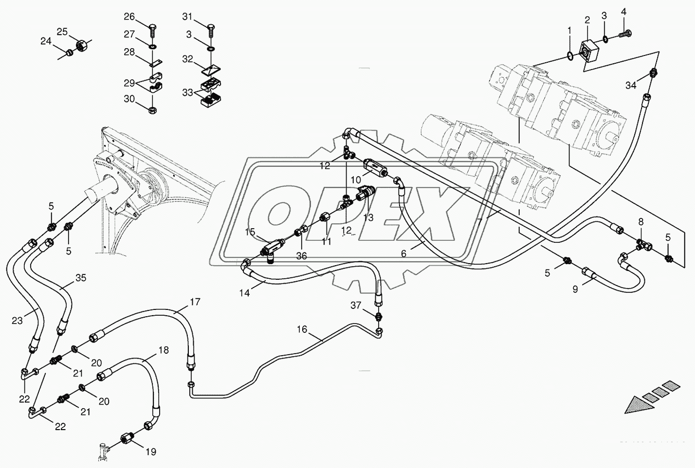 Charge pressure lines-back 2