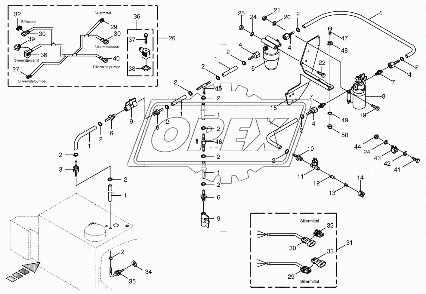 Silage agent system/Wiring harness