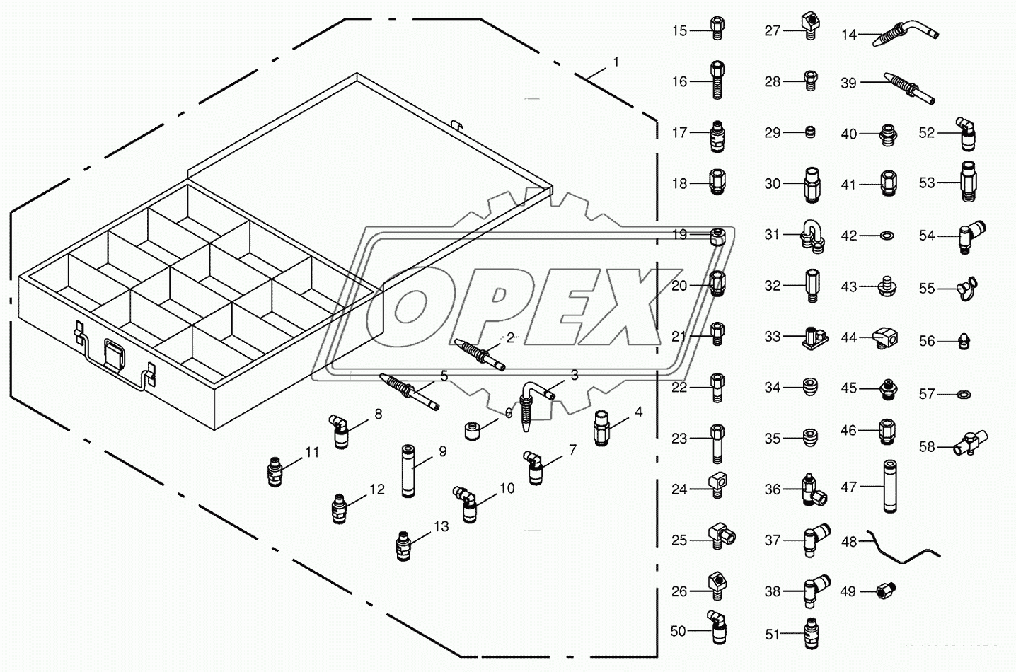 Spare parts case for central lubrication-Vogel