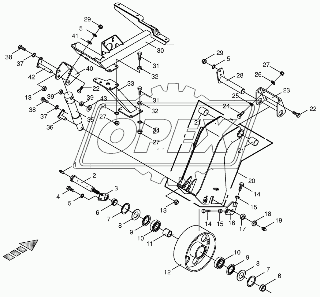 Tensioning device-main drive