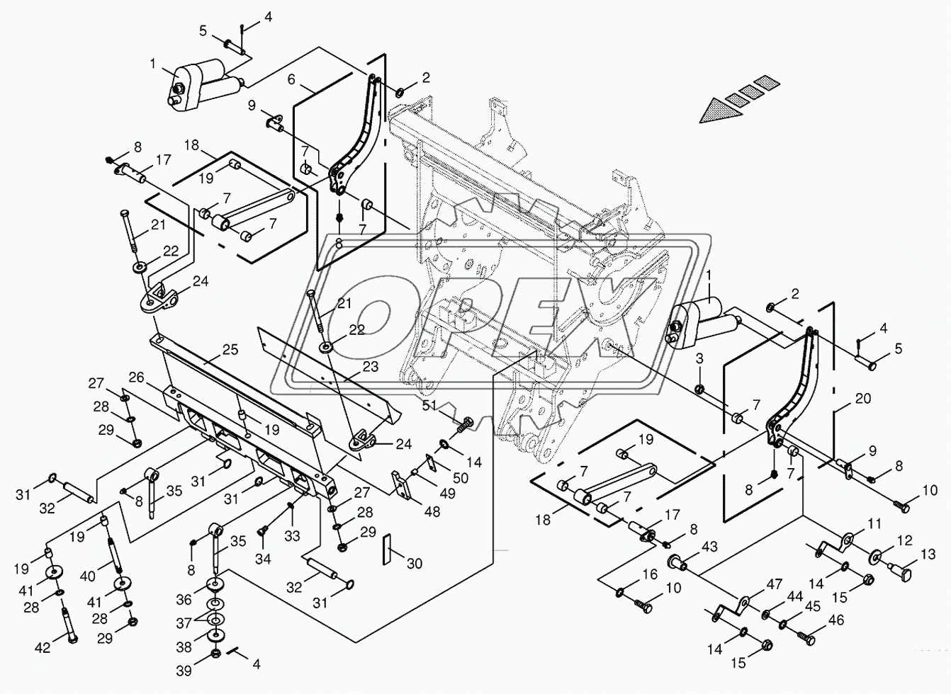 Shear bar adjustment