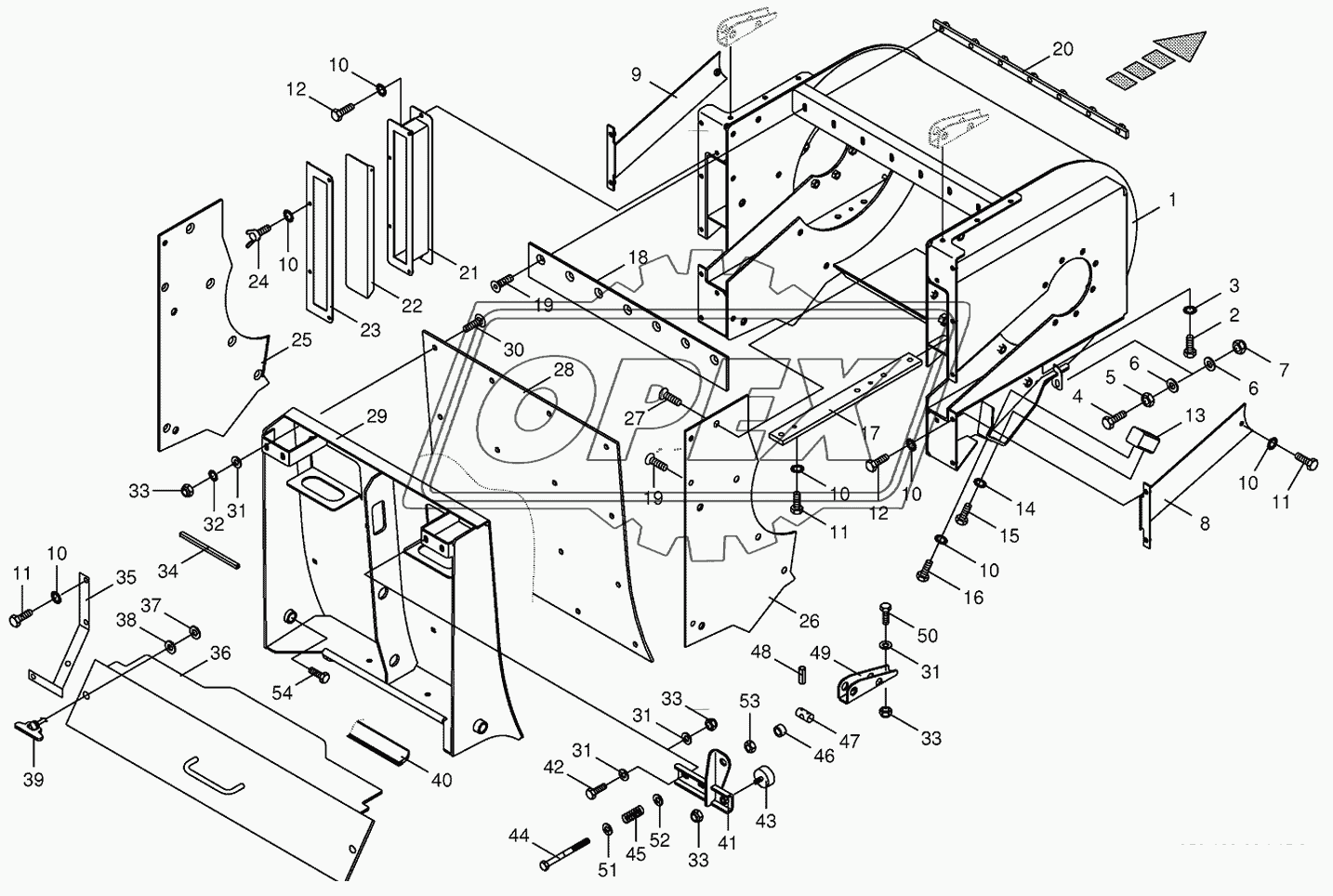 Discharge accelerator housinge-spring-mounted 1