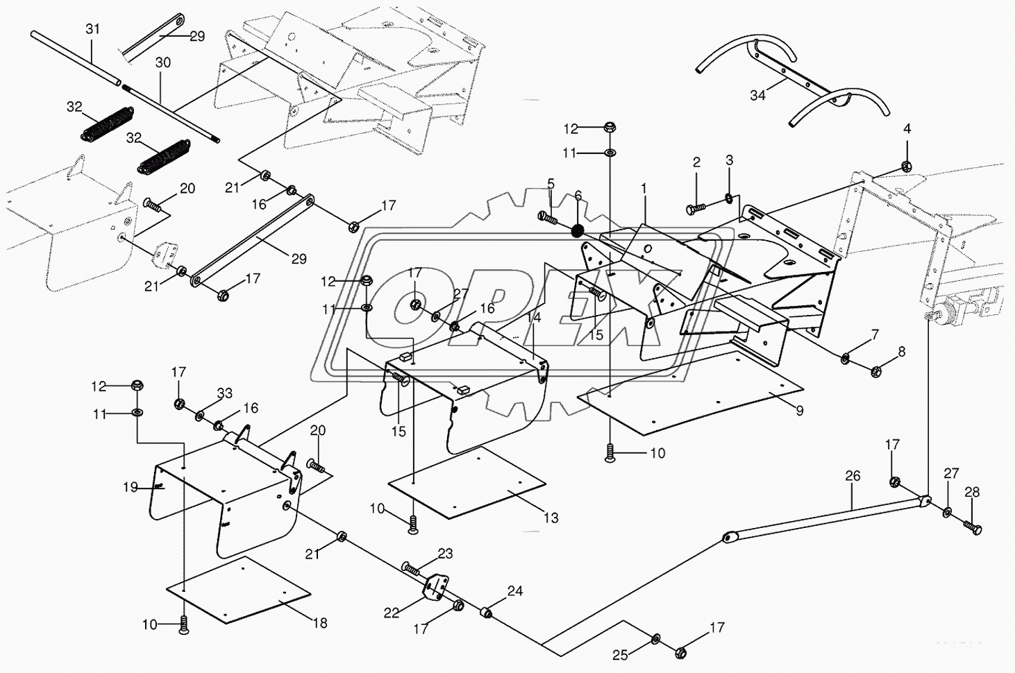 Discharge flap-end piece