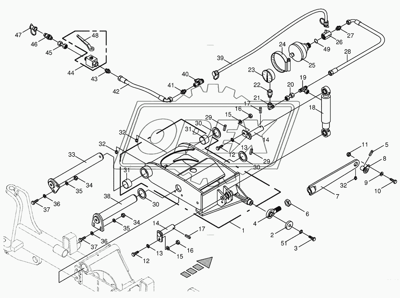 Steering axle rocker arm