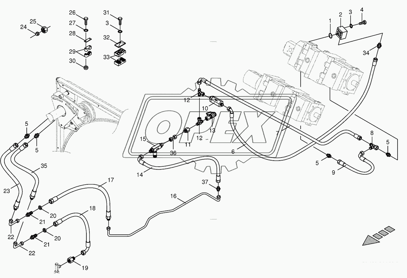 Charge pressure lines-back 2