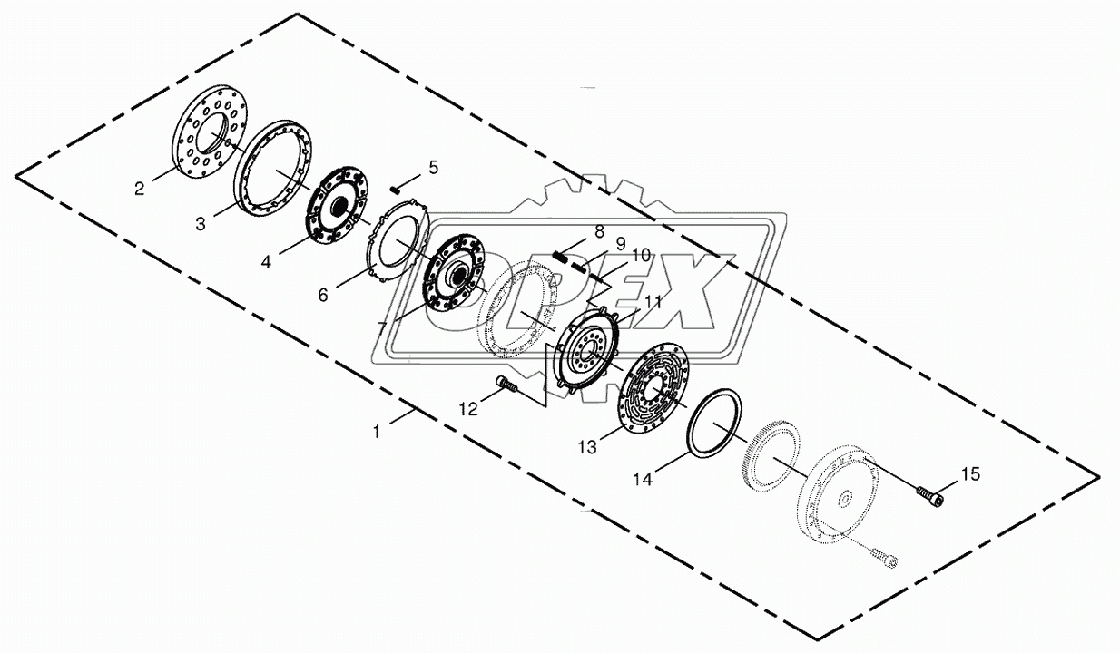 Hydraulic four-surface clutch